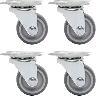 Dr.Luck 1.5" Swivel Thermo Plastic Rubber Caster, 360 Degrees Ball Bearing Top Plate & Plain Bearing Wheel, Move Smooth Quiet Sturdy for DIY Furniture, Total Load Capacity 200Lbs/90Kg 4-Pack