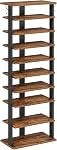 HOOBRO Raquette verticale, 8 Organisateur de rangement de chaussures Tier avec crochets, Rack de chaussures Narrow pour 8 Des paires, Space Sauvetage, stable et fort, Entrée, Salon, Chambre, Rustique Brown et Noir BF07XJ01G1