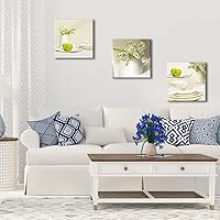 Vista 4 de wieco Art - 3 paneles de lona estirada y enmarcada de impresión elegante. Arte Moderno. decoración del hogar. arte abstracto. lienzo.