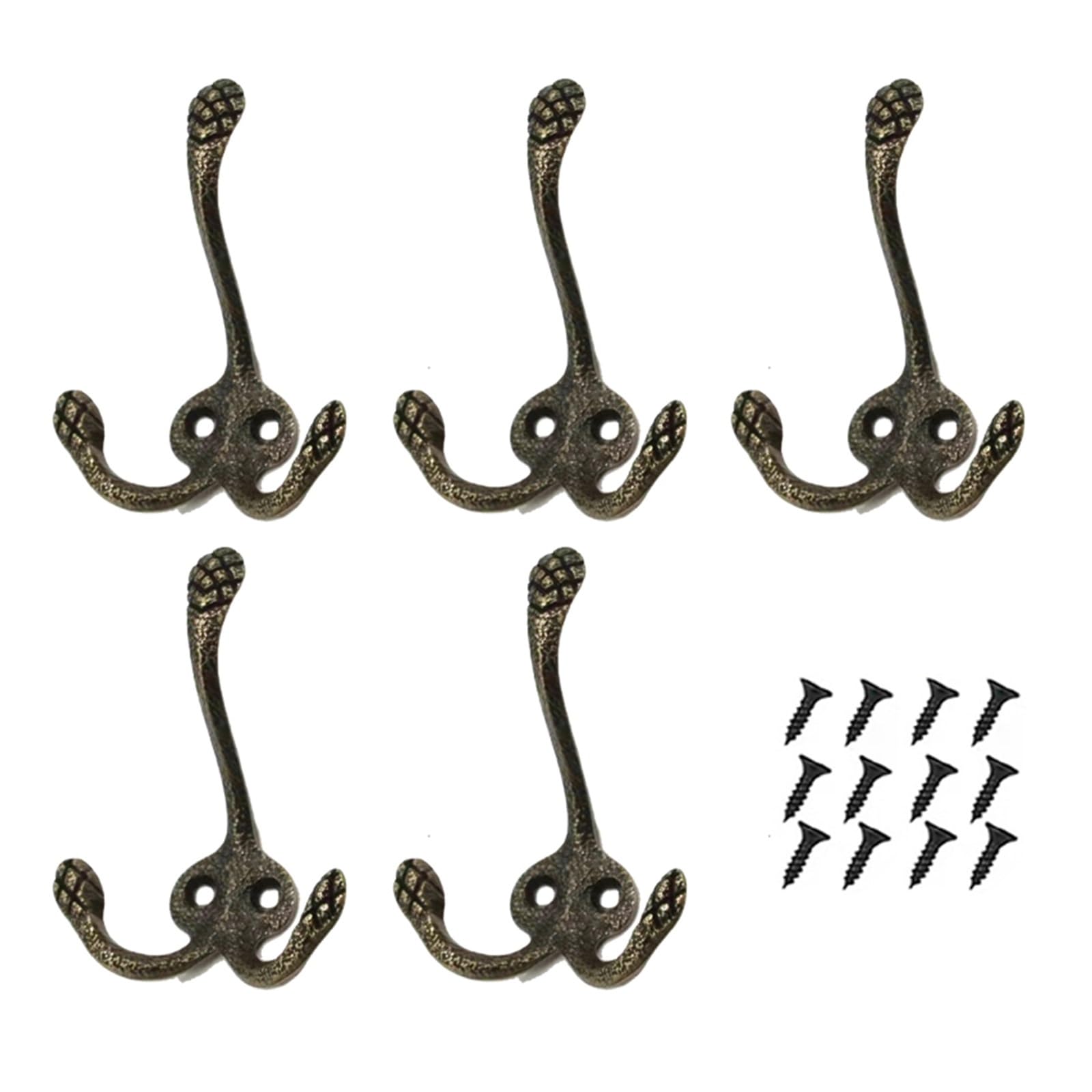 Ahiojegx 5 Units Bronze Coat Hooks 5Pcs Clothes Hook