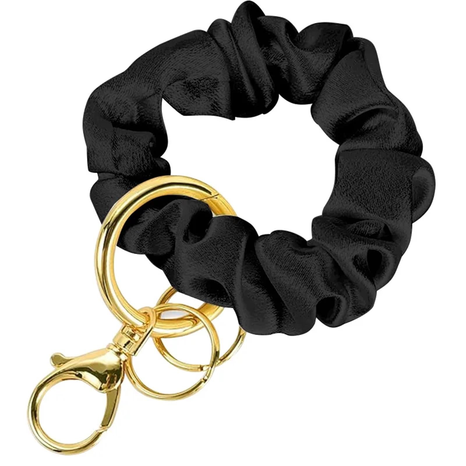 10 llaveros de bobina en espiral, correa de muñeca elástica, soporte para llaves, insignia de identificación para mujeres y hombres