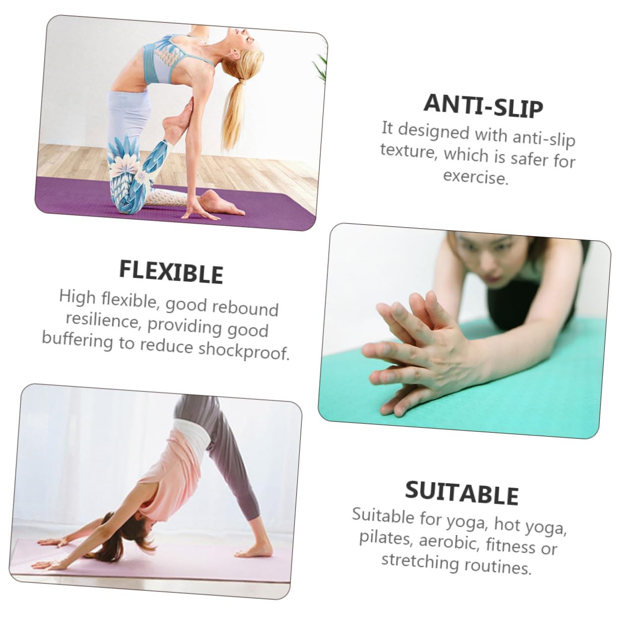 TOYANDONA Esterilla de Yoga Gruesa de Nbr Esterilla Antideslizante para Pilates Cojín de Ejercicios para Yoga Casa Color Aleatorio