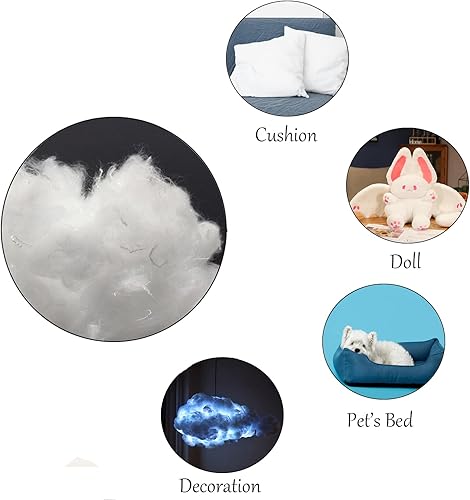 Miniatura 5 de Vseegrs Relleno de poliéster de alta calidad para animales de peluche, relleno de almohada suave y cálido para almohada de sofá, relleno de fibra