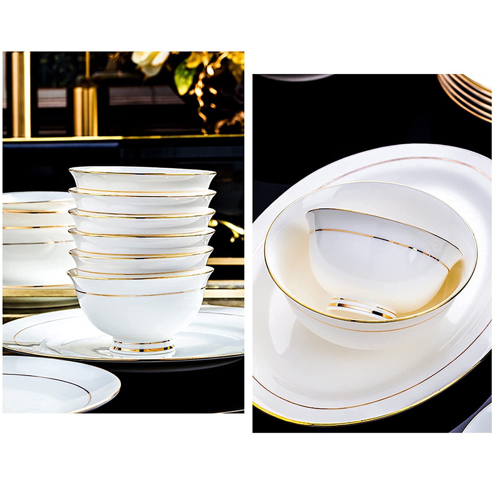 Amazon.com | Bone China Dinnerware Set White Fine Porcelain