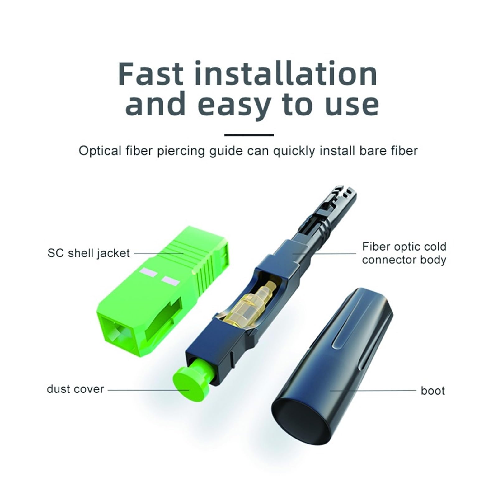 Épisseur de Fibre Optique SC FTTH UPC/APC, Rapide, Quick, Connexion à Froid, Adaptateur Optique(Apc100)