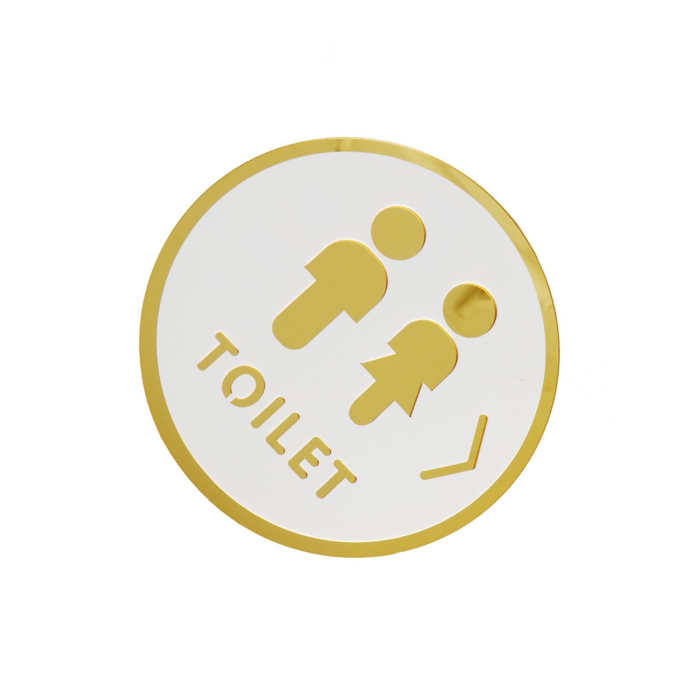 PIXZCSA Restroom Identification Symbol Set Acrylic Men And Women Bathroom Door Signs 20cm Round Paste To Any Flat Restroom Identification Signs Bathroom