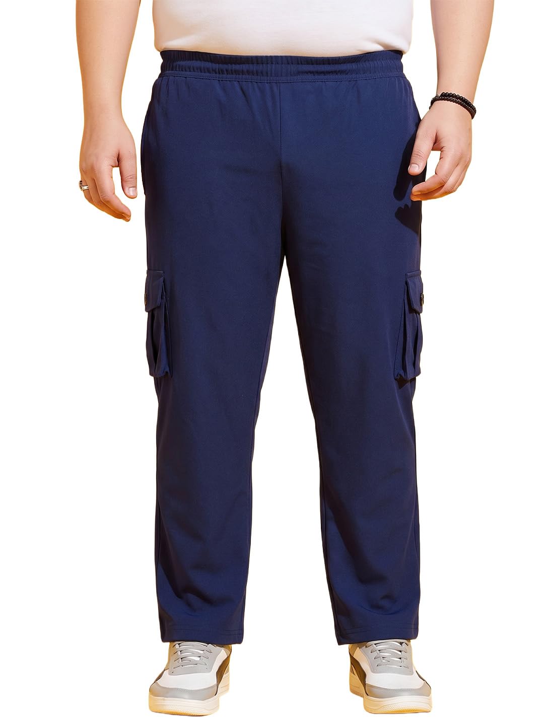 Plus Size Men's Regular Fit Solid Trackpants-image-26