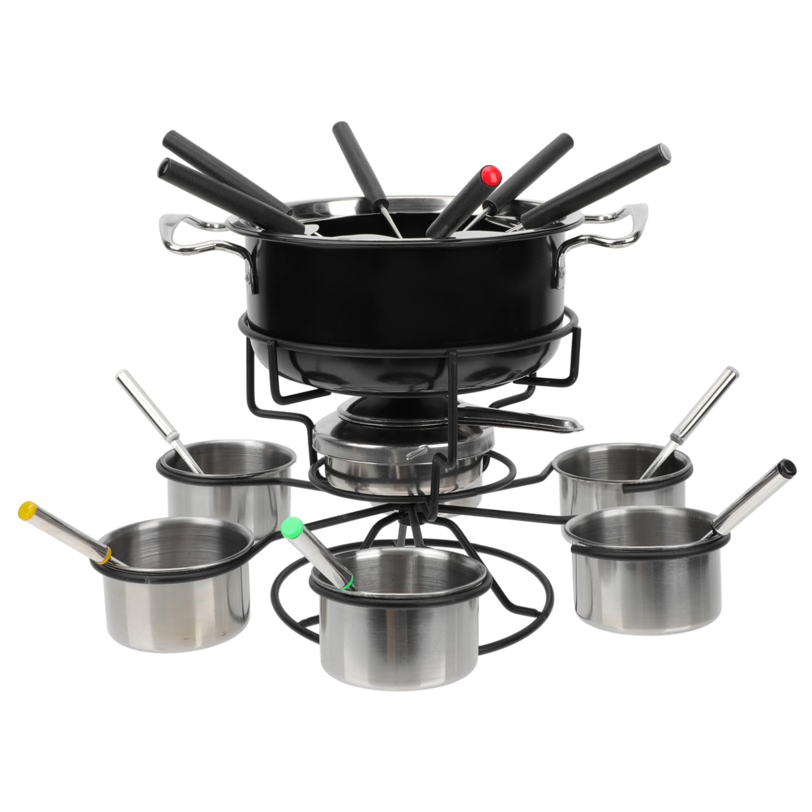 PRETYZOOM Stainless Steel Cheese Fondue Pot Heat Source for Fondue Set Melting Pot for Butter Home Restaurant Use