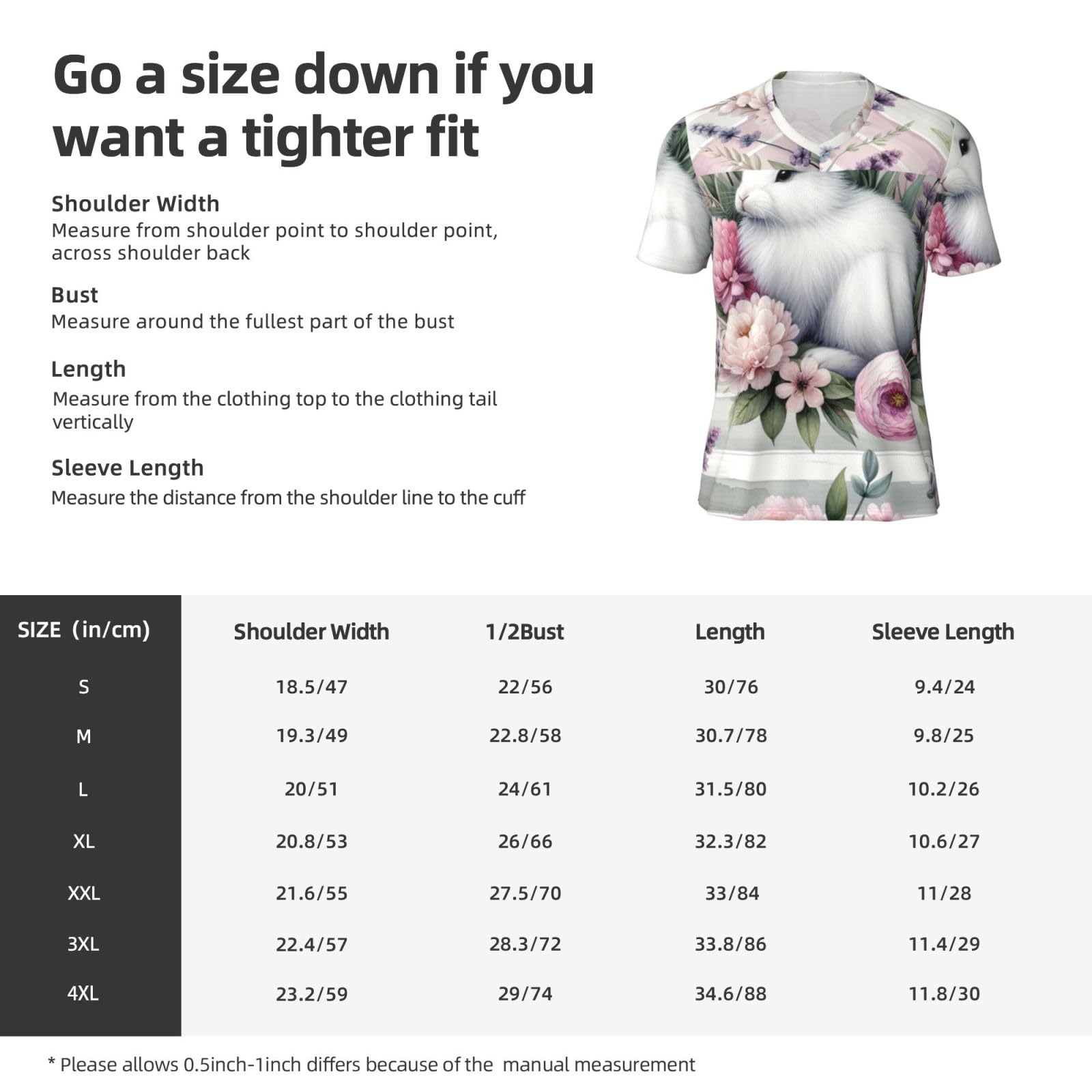 Stylish Athletic Sports Jersey Easter-Rabbits-Floral Men's Rugby Jersey Xx-Large Black