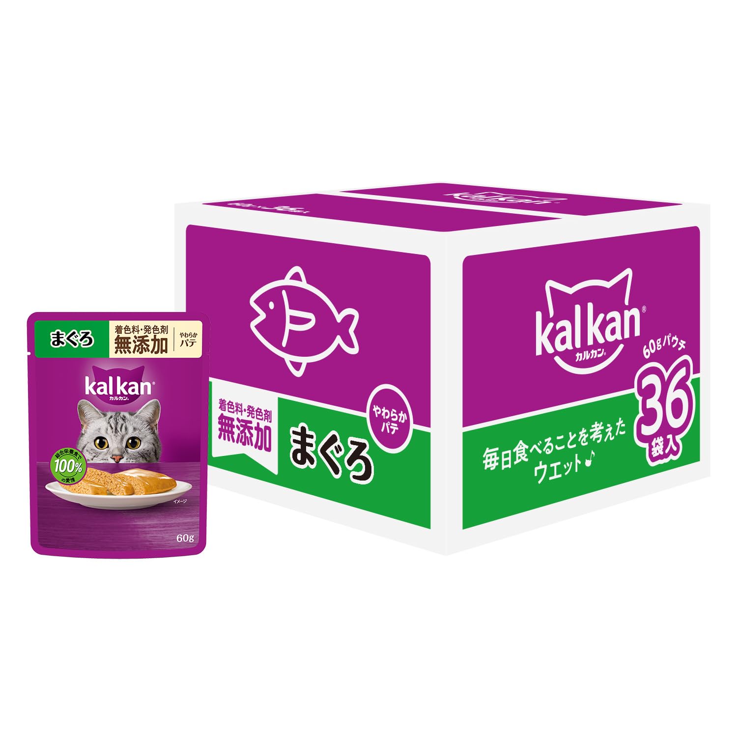 Amazon.co.jp: カルカン パウチ パテ 1歳から 60g×36袋 着色料・発色剤 