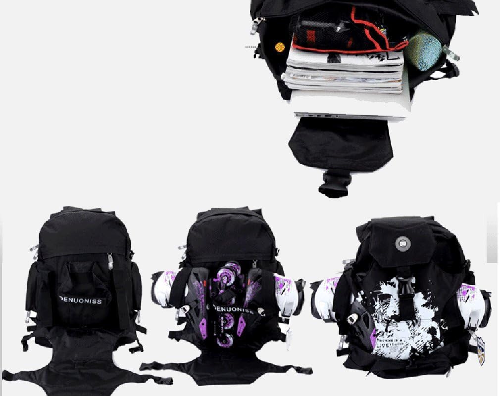 DENUONISS Pro Racing Speed Inline Skates Bag Ice Blade Skate Inline Skate Backpack Also for Travel Shool Bag (Black) : Sports & Outdoors