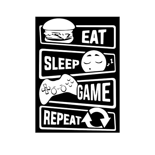 Eat Sleep Game Repeat Wall Decal. Video Game Wall Decal. Game Zone hart Wall Sticker. Gamer Wall Sticker. Teens Wall Decor. Decal for Boys. Gift for