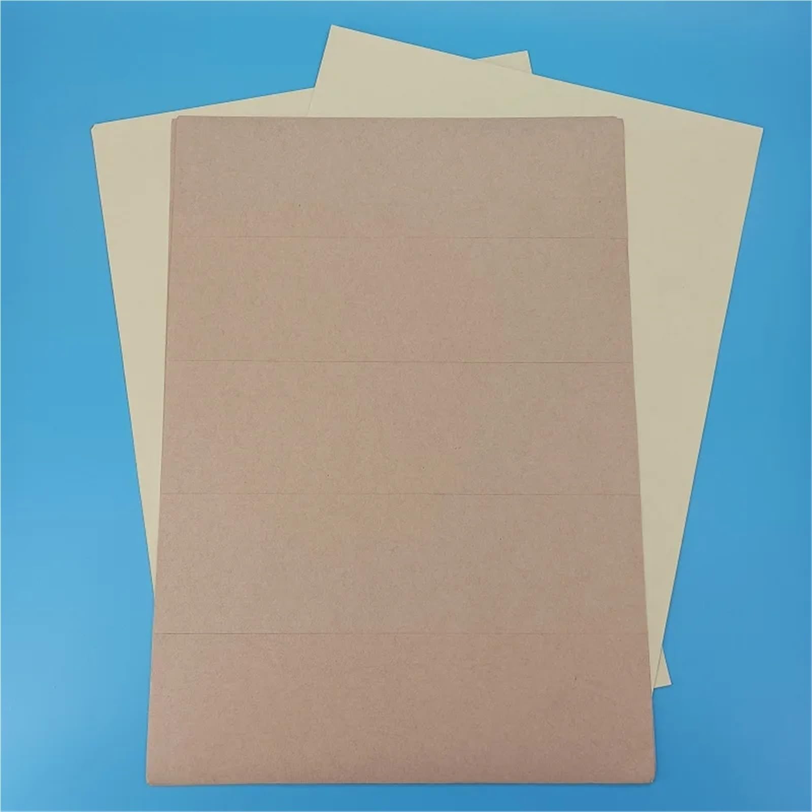Lot de 100 à 400 étiquettes autocollantes A4 longues bandes vierges en papier kraft pour vêtements, bureau, école (E, 100 pièces)