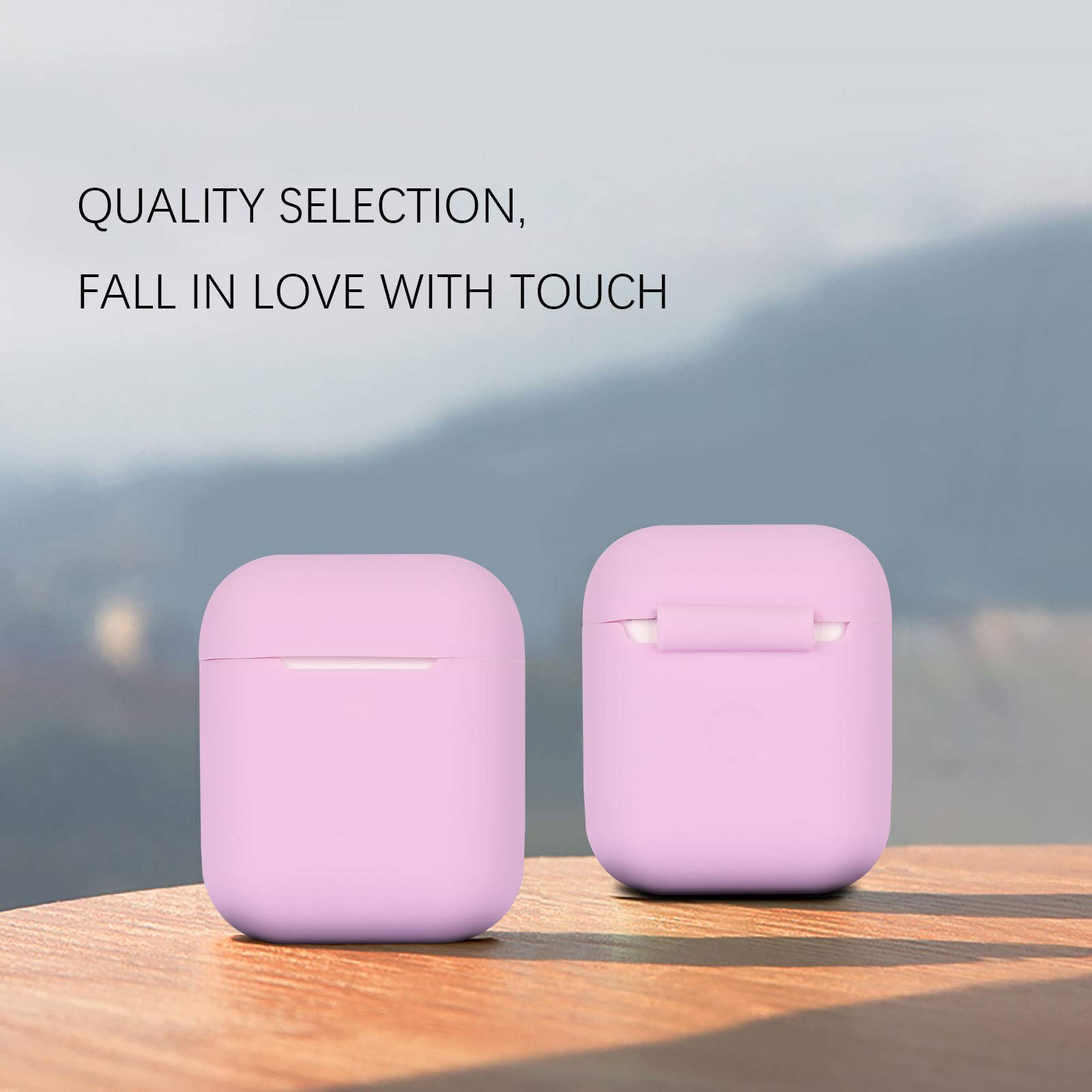 Coque Housse Étui Protecteur Compatible avec AirPods 2, Silicone Case Cover pour AirPods 2, Témoin LED Visible, Supporte la Charge sans Fil, Lavender Pink - 3