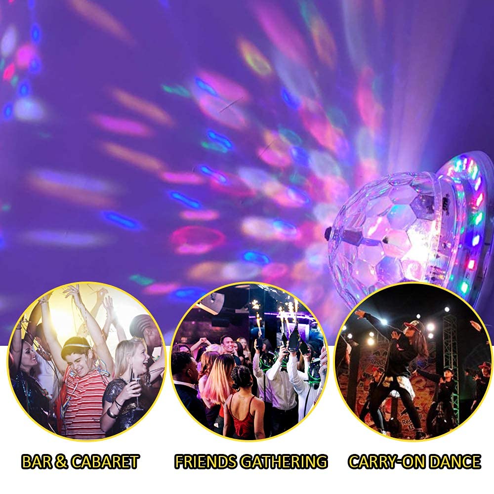 LETOUR Sfera da discoteca Bluetooth a sfera sfaccettata con telecomando, LED controllato da musica, luce per feste di Halloween, Natale, feste, bambini, compleanno, DJ discoteca, bar, club, karaoke,