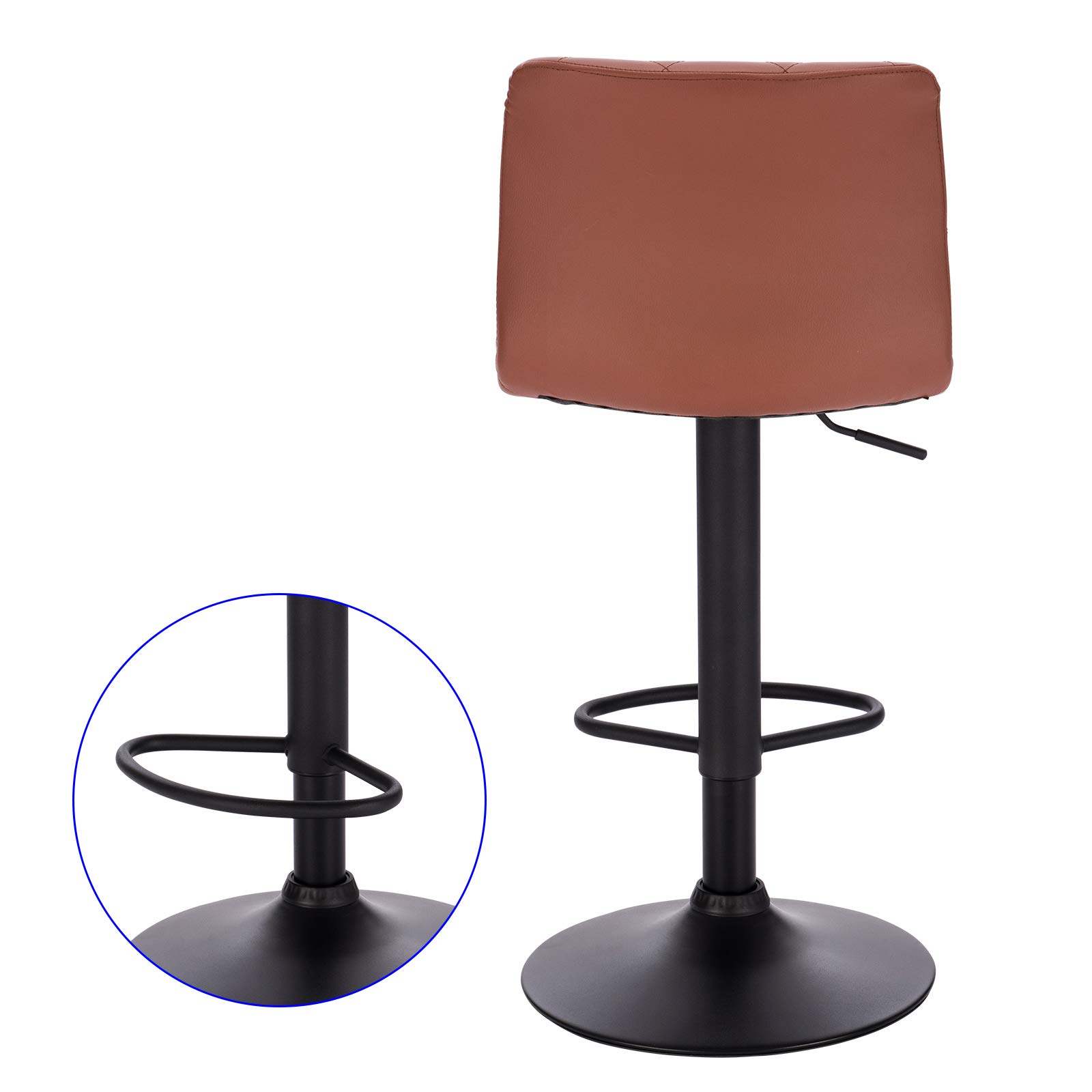 Tabourets De Bar Lestarain Lot De 2 - Hauteur Réglable 60-80cm Velours Noir