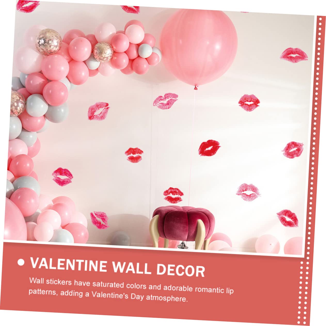 Adesivi Murali A Forma Di Labbra Rosse – Set Da 2 Fogli 30x60 Cm, 15 Adesivi Per Foglio, Decorazione Fai Da Te Per San Valentino, Matrimoni E Feste