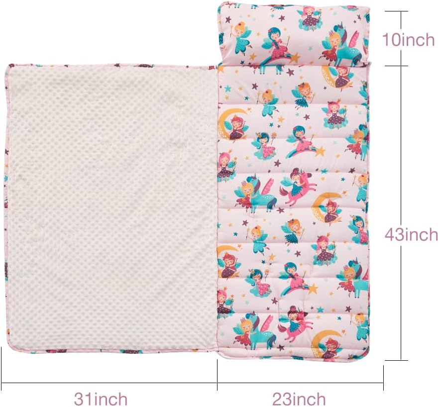 beeweed Toddler Nap Mat, Rollup Design Kid Sleeping Mat with Removable Pillow & Minky Blanket, Toddler Sleeping Bag for Daycare Preschool Travel Camping image 2