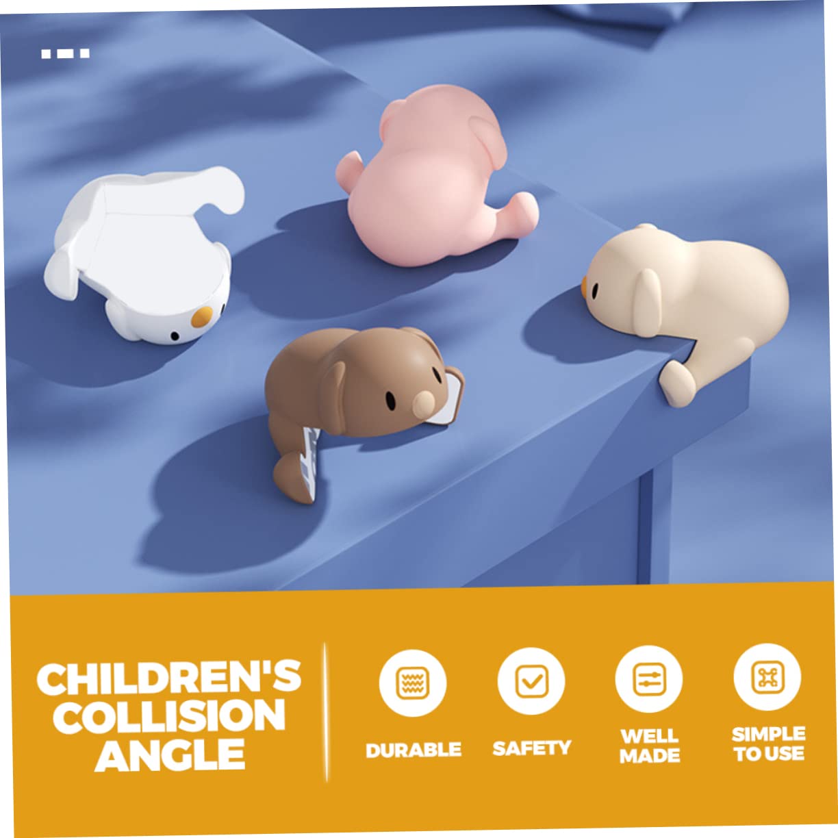 TOYANDONA Lot De 4 d'angle De Table en Silicone pour Bébé Décoratives en Forme De Chiot Anti-Collision 8 Pièces X 4