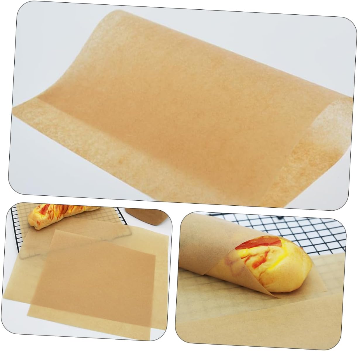 TIDTALEO 100pcs 30x40cm Food Grade Unbleached Baking Paper Non-stick Parchment Sheets for Oven Cooking Grilling Bbq Kitchen Supplies