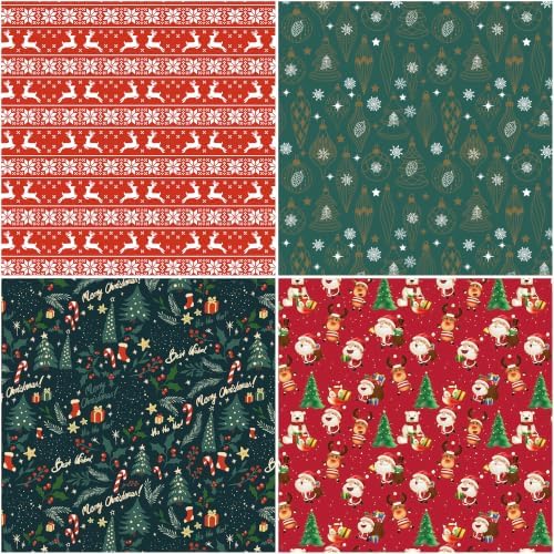Christmas Wrapping Paper Rolls, 4 Festive Designs, 17 in x 16.5 ft Each — 사진 6