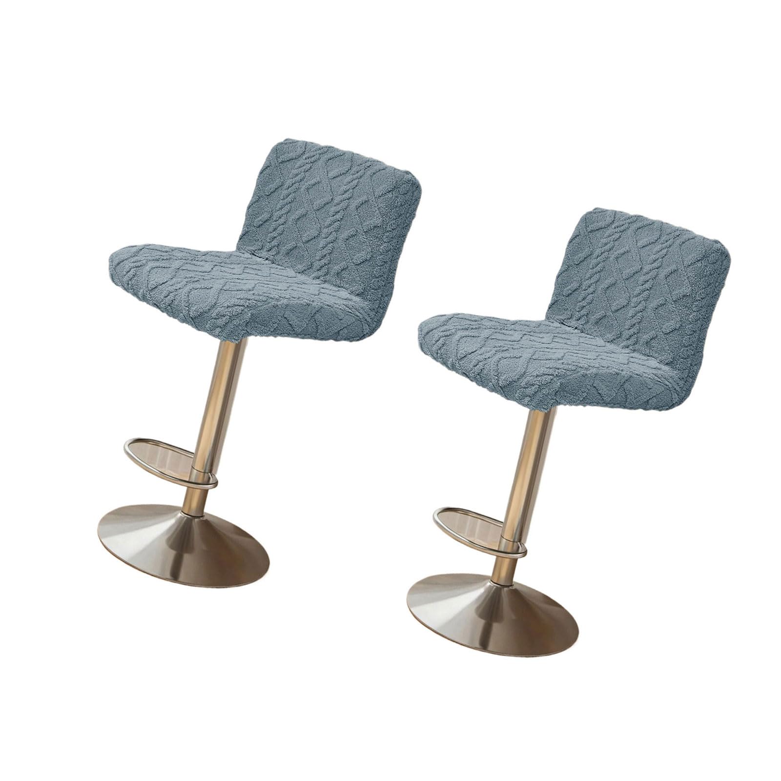 Buxuaaaa Grey 2Pcs Jacquards Dining Chair Covers Removable Washable Soft Plushes Chair Slipcover Protectors For Weddings Hotel Decors Geometric Jacquards Covers