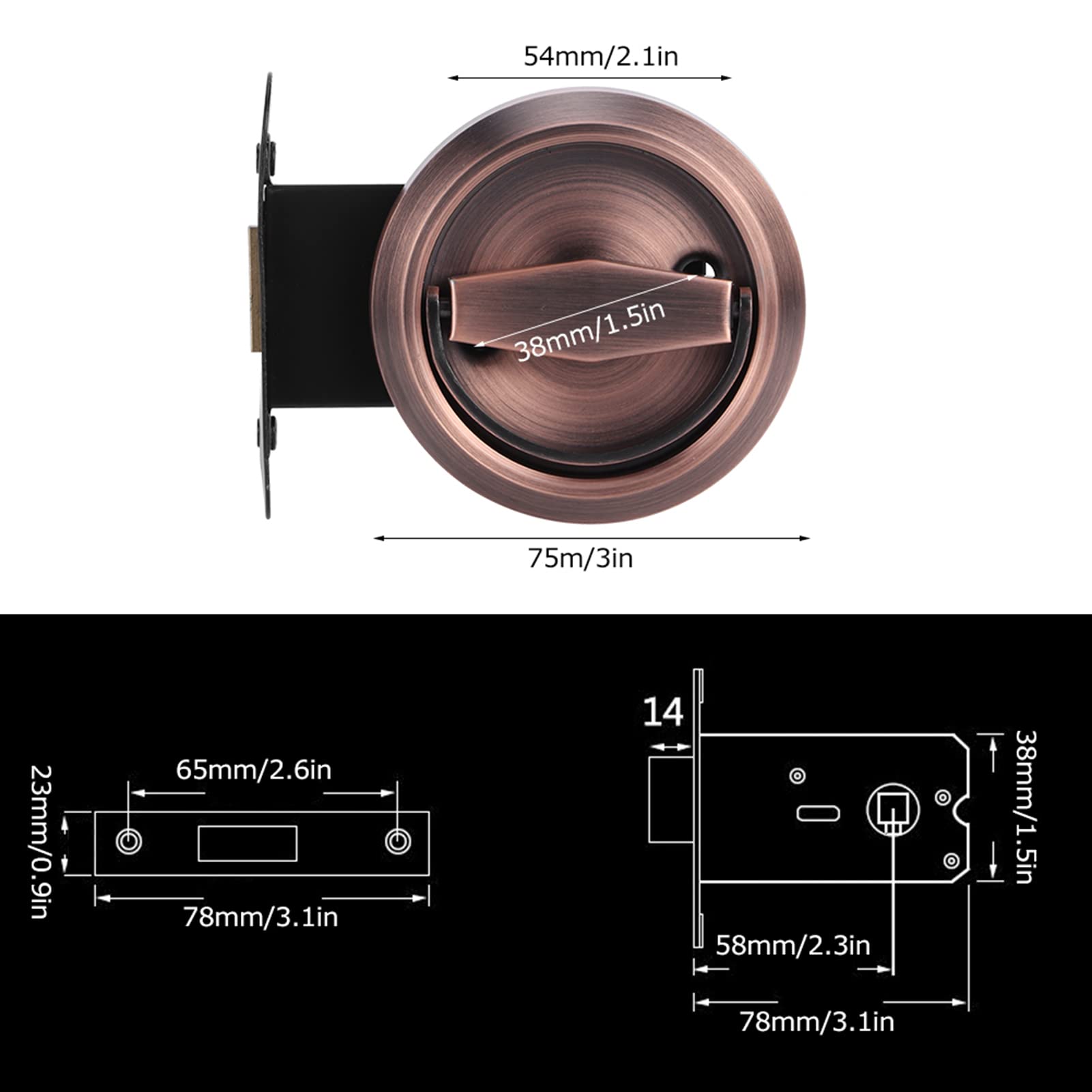 cyrank Storefront Door Mortise Lock Double Keyed Deadbolt Lock - Image 2