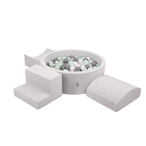 KiddyMoon Parque Infantil De Espuma con Rodondo Piscina De Bolas (300 Bolas) para Niños