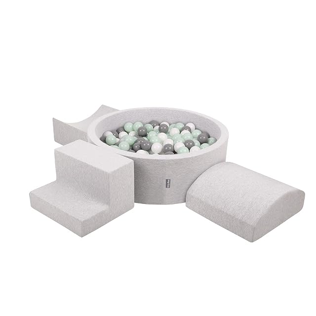 KiddyMoon Parque Infantil De Espuma con Rodondo Piscina De Bolas (300 Bolas) para Niños