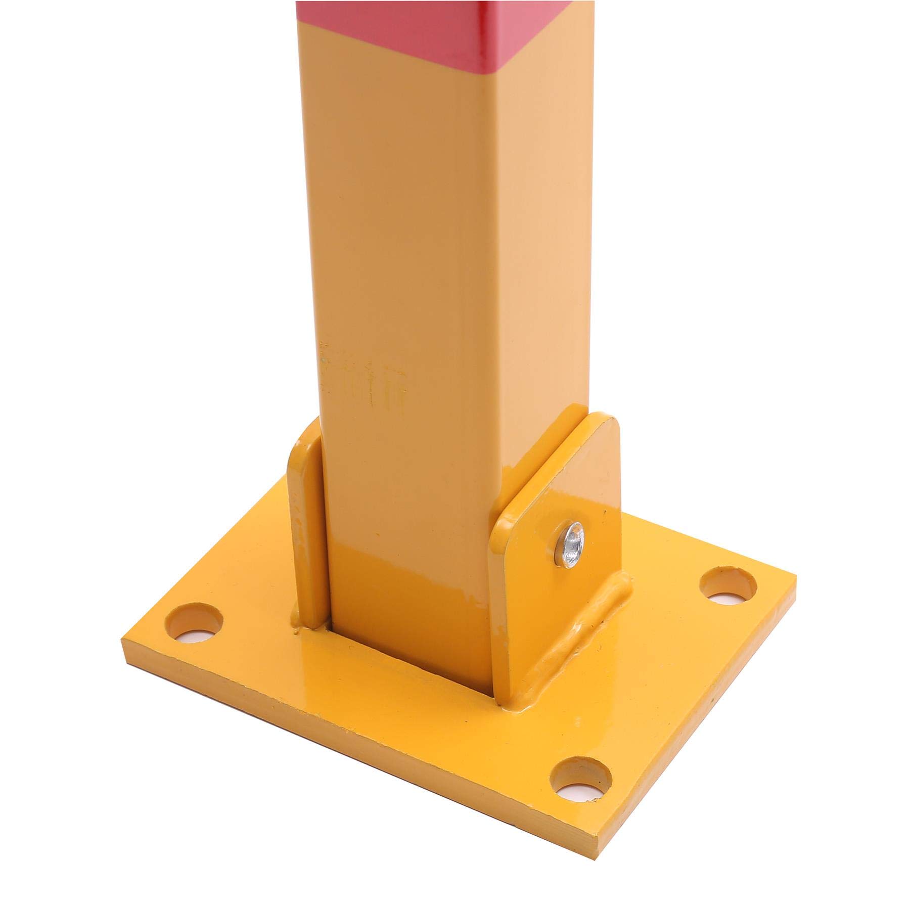KATSU Bolardo de Bloqueo de Espacio para Estacionamiento de Automóviles Forma de T Bloqueable Plegable Poste de Barrera de Parking de Coche, Amarilla y Roja