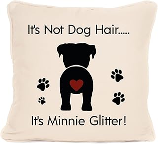 Spersonalizowane poduszki na prezenty dla psa | Bokserka z brokatem | w zestawie niestandardowa poduszka z poszewką | 45 x 45 cm | spersonalizowane prezenty urodzinowe dla miłośników psów futro dla dziecka