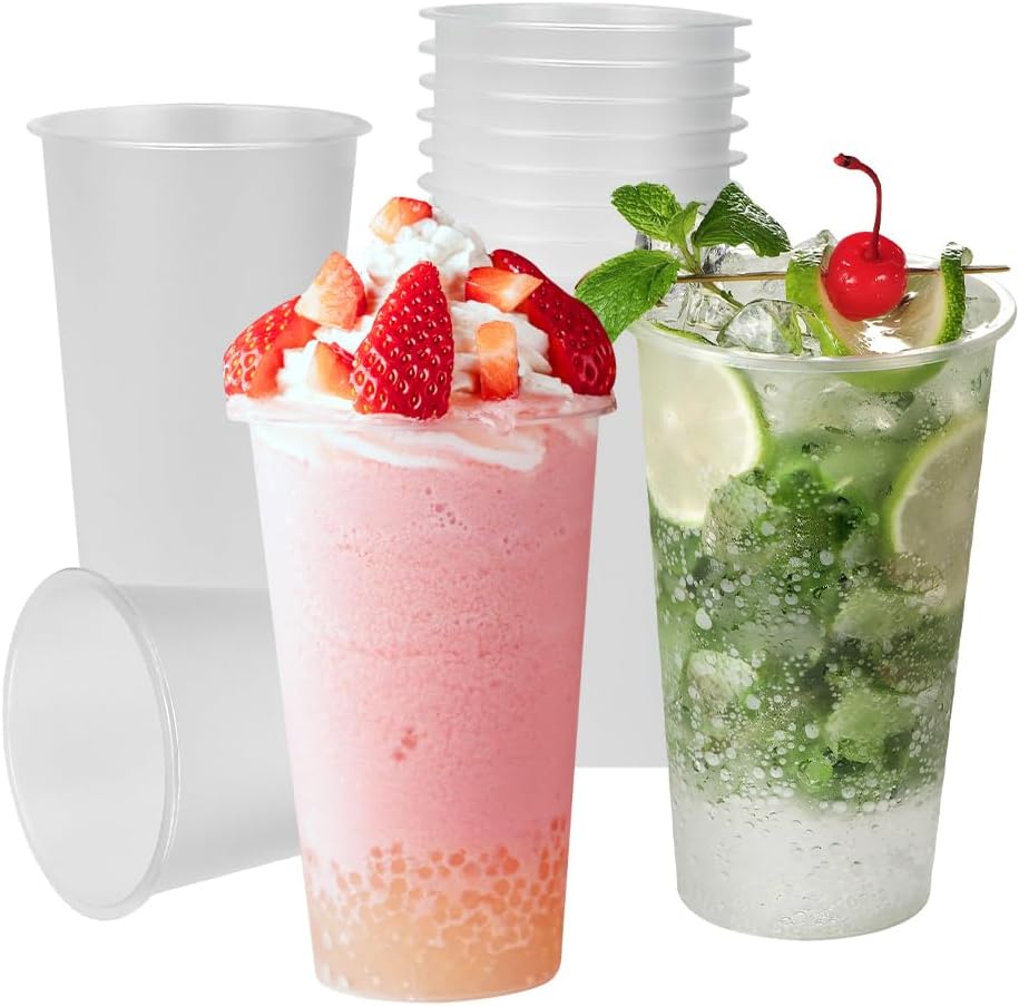 Lepetitmitron Lot De 100 Gobelets 30cl Réutilisables - Plastique Polypropylène Rigide Givré - Idéal Fêtes Et Événements