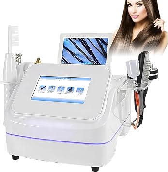 KEhtu Hair Skin Analyzer, Skin Care Analyser Machine with 7 Probes and 10in Display, 6 Project and 360 Comprehensive Rapid Detection, Accurate Analysis of Nursing Care, Deep Cleaning, for Salon
