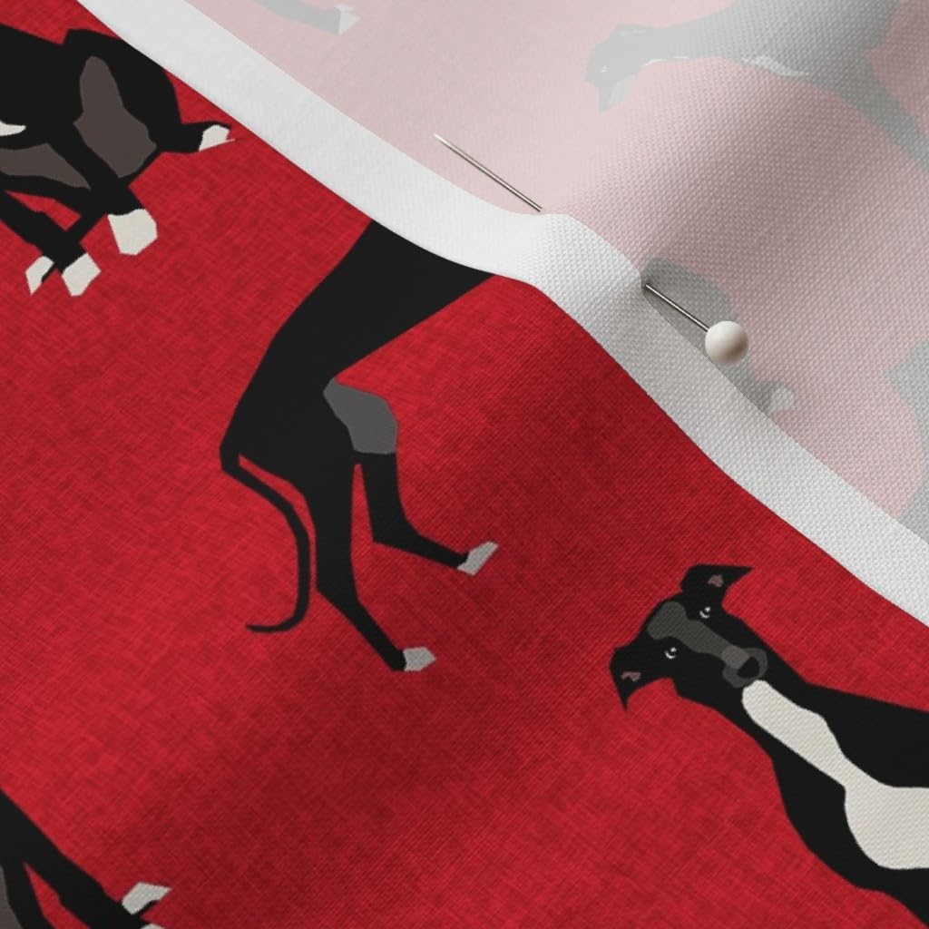 Spoonflower Fabric - Greyhound Black Pet Quilt Coordinate Nursery Dogs Greyhounds Portrait Printed on Petal Signature Cotton Fabric by The Yard - Sewing Quilting Apparel Crafts Decor