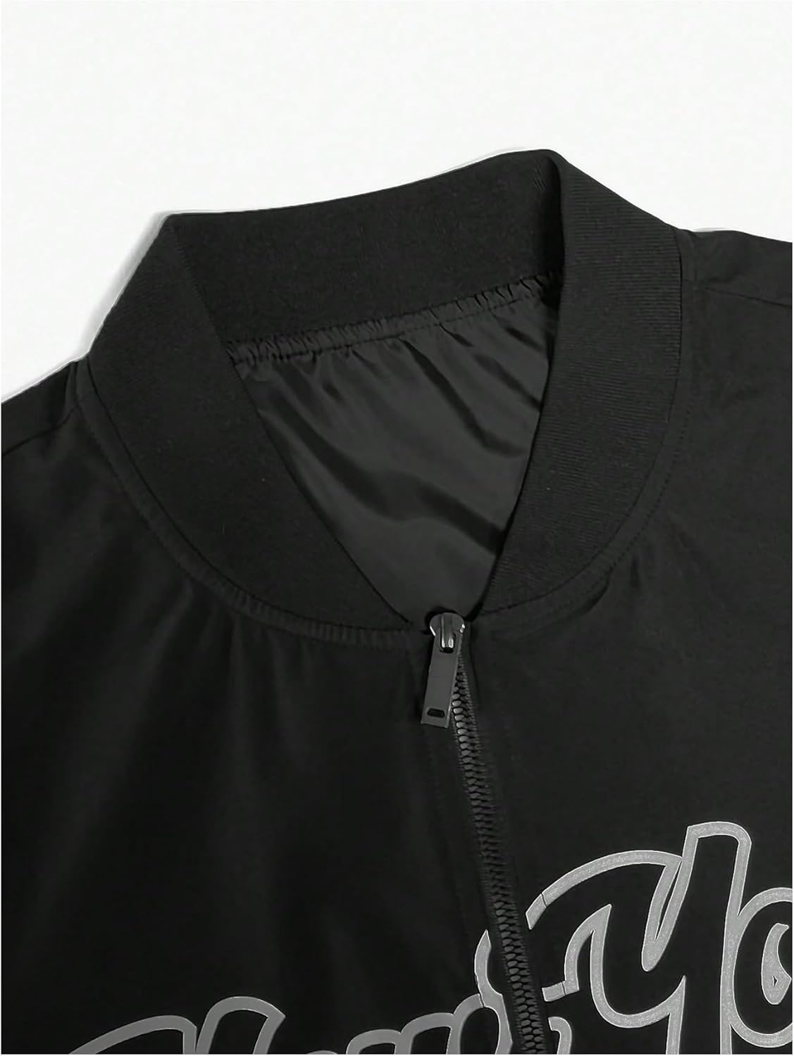 BEAUDRM Men's Letter Graphic Varsity Jacket Letterman Long Sleeve Bomber Zip Up Baseball Jackets Coats Streetwear - Image 4