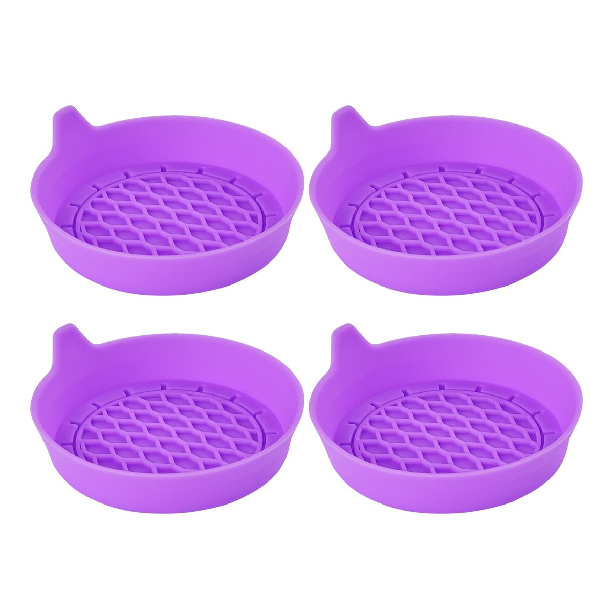 4PCS Car Cup Holder Coaster, Silicone Non-Slip Sift-Proof Recessed Vehicle Water Bottle Mat, Automotive Interior Drink Insert Pad Accessories, Universal for RV, Sedan, Truck (Purple)