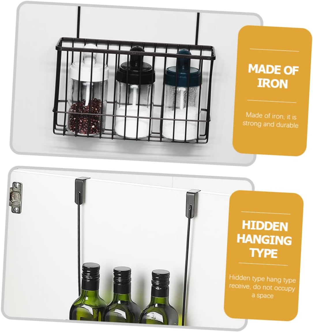 Cabilock Rustproof Iron Wire Over Door Hanging Basket for Kitchen and Bathroom Cabinets No-drill Installation Hollow Design for Water Drainage Storage for Spaces