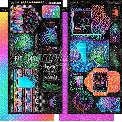 Graphic 45 Kaleidoscope Tags & Pockets Craft Paper, Multi
