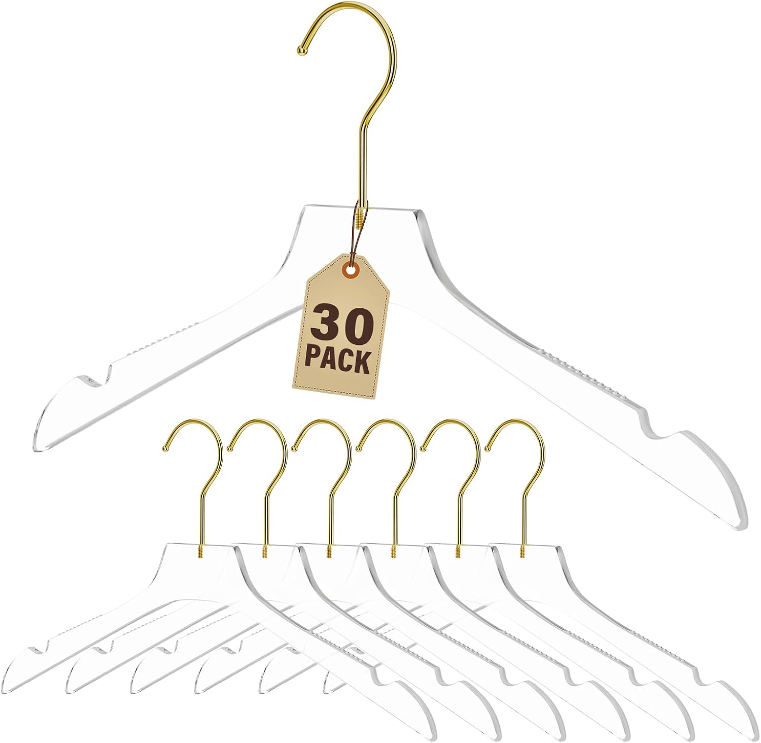 Acrylic Hangers 30 Pack, 15in Crystal Clear Heavy Duty