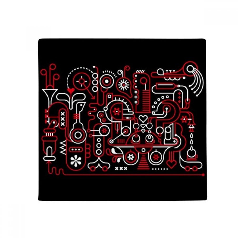 Tapis de sol anti-dérapant graffiti rouge et blanc 50x50 cm pour salle de bain
