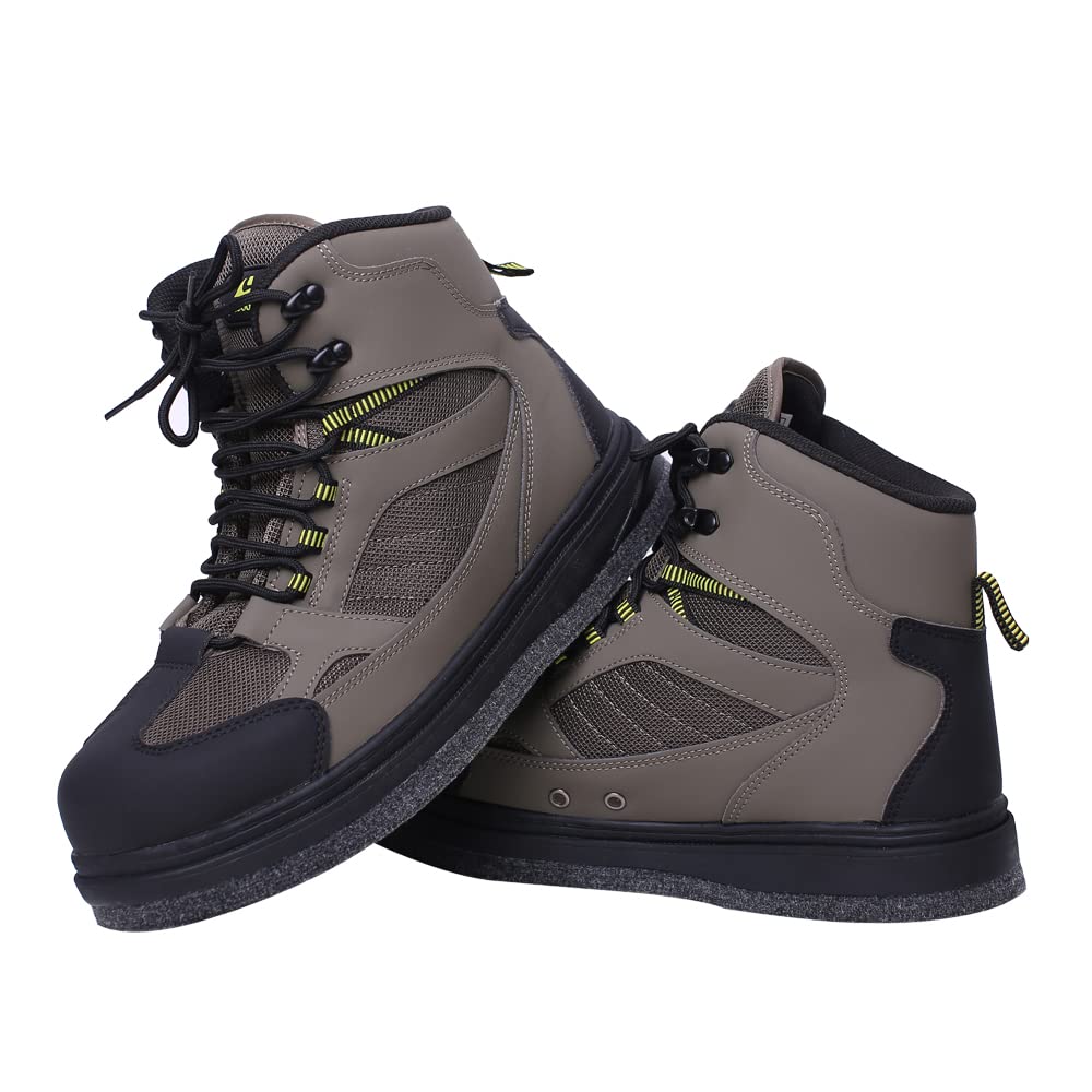 Kylebooker Men's Fishing Hunting Wading Boots Lightweight Anti-Slip Waders Shoes(Felt,10.5)