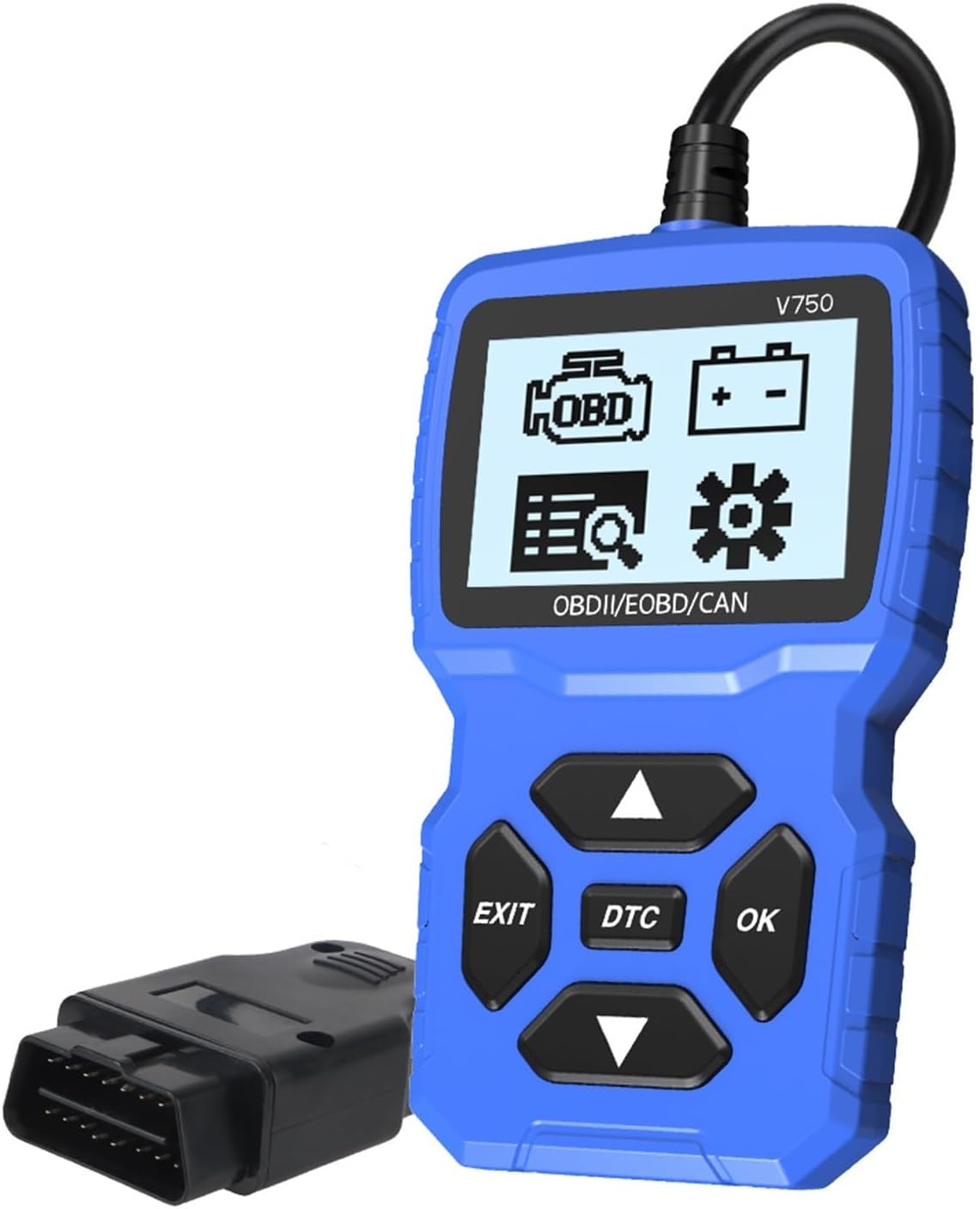 Narzędzie diagnostyczne do samochodów, Sprawdź system silnika Tester akumulatora Wielojęzyczny V750 Odczyt informacji o pojeździe Narzędzie diagnostyczne samochodu Skaner OBD2 Czytnik kodów Do samocho
