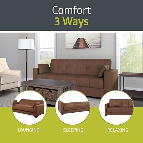 Miniatura 5 de Pearington Mia - Sofá cama de microfibra, multiposición, dormitorio, sala de estar u oficina, futón con almacenamiento adicional debajo del cojín