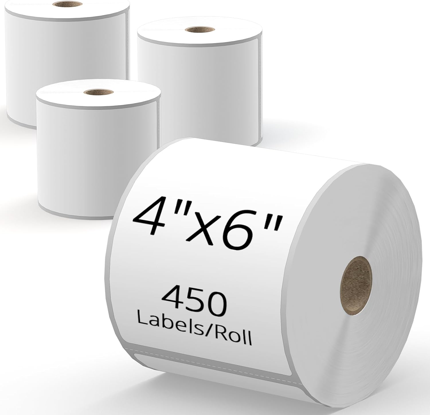 TgSmder-4x6 Direct Thermal Shipping Labels – White Self-Adhesive Labels Compatible with Zebra, Rollo, MUNBYN & Other Bluetooth Thermal Printers | 4 Rolls (450/Roll), Total 1800 Labels