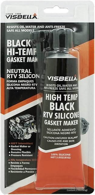Visbella Neutral RTV 100% Gasket Maker Oil and Water Resistance Anti-Freeze Remain Flexible Ultra 3 oz. High Temperature 600°F Sealant Tube