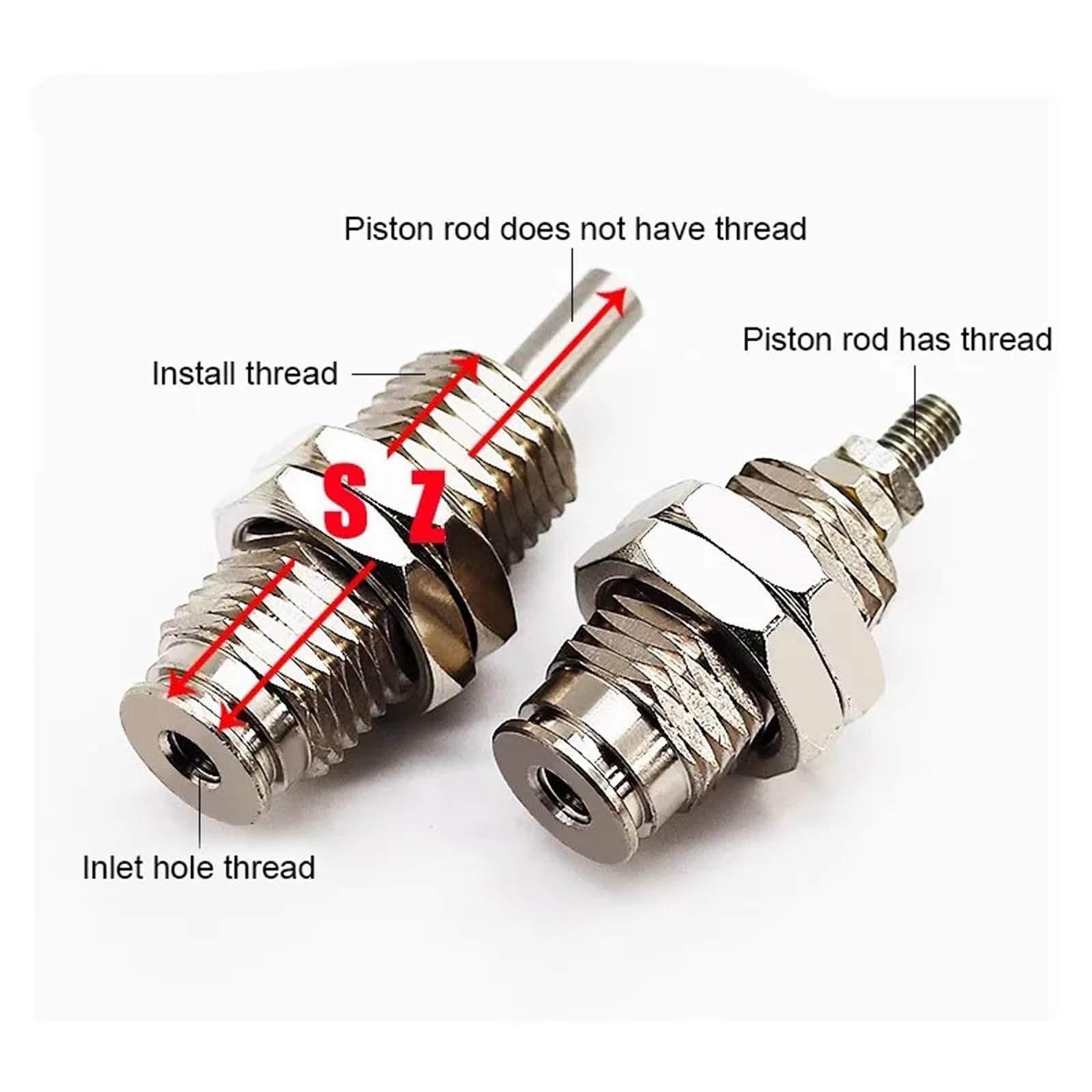 Lot de 5 Mini-vérins pneumatiques CJPB 6/10/15, à Simple Effet, Course de 5, 10, 15 et 20 mm(CJPB6x15,No External Thread-B)