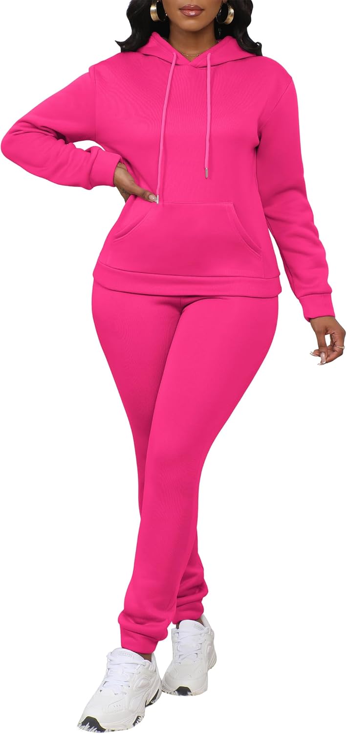 LovelyWholesale Womens Sweatsuits 2 Piece Set Hoodie Sweatshirts and Jogger Sets