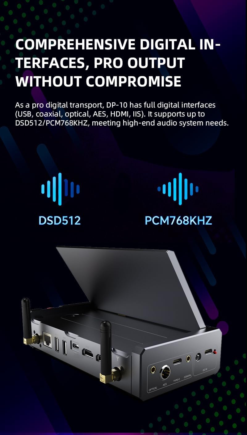 XDUOO DP-10 Pure Digital Music Turntable Streaming Media Palyer Pure Digital Output Hd Touchscreen