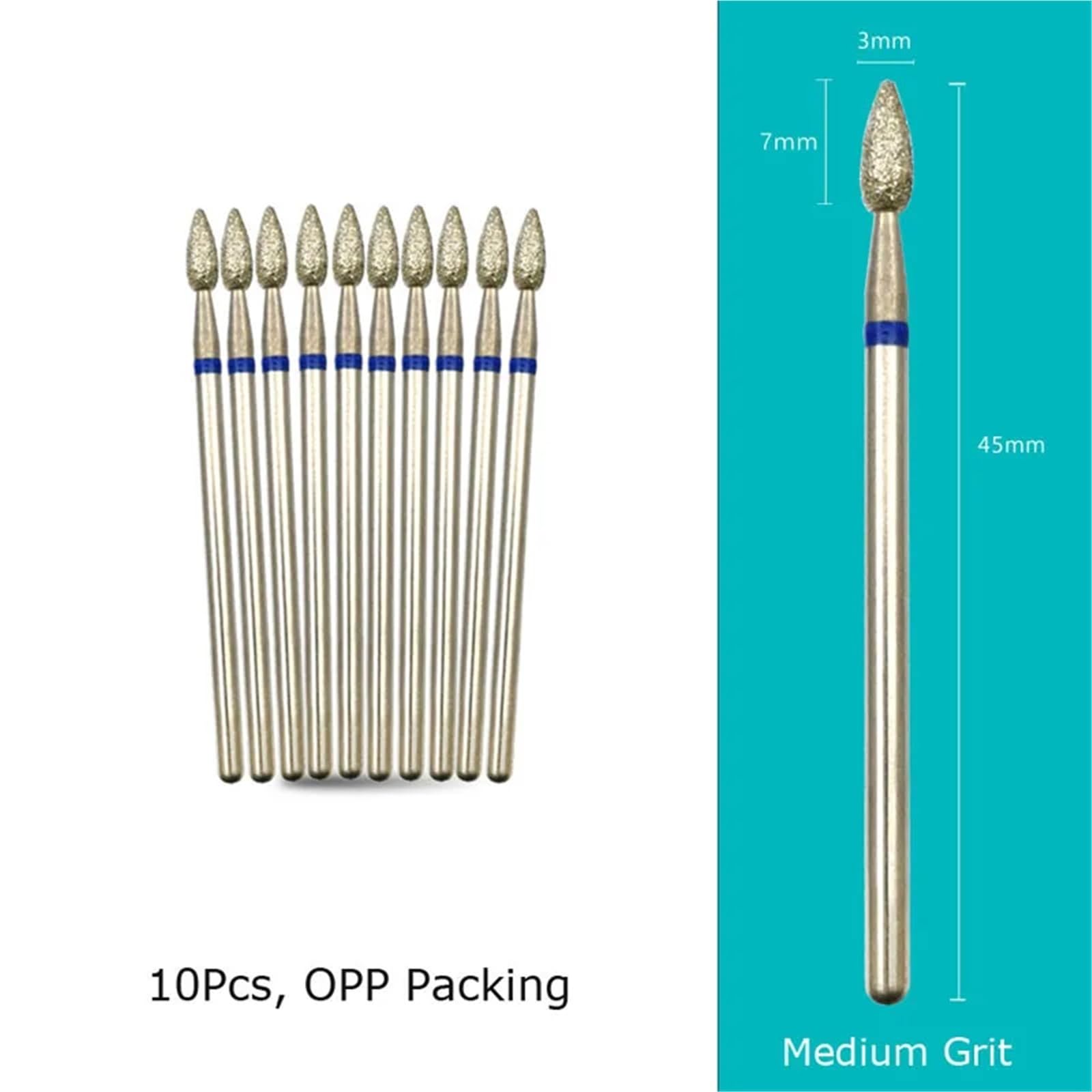 Punte for trapano for unghie, frese diamantate for manicure, fresa for cuticole, 1 pezzo(GD0307D-M(D))
