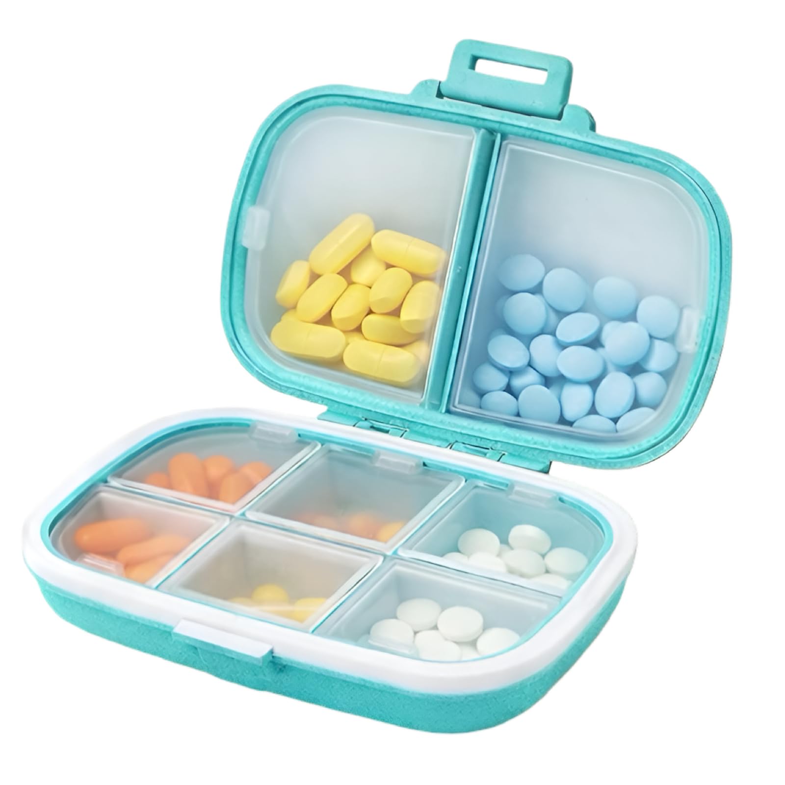 TruMedix® Nose Pill Organizer Box – Portable 8 Compartment Travel Medicine Storage Case, Moisture-Proof Pill Container, BPA-Free Wheat Straw Vitamin Holder, Daily Pill Box for Tablets & Capsules (Pink)-image-22